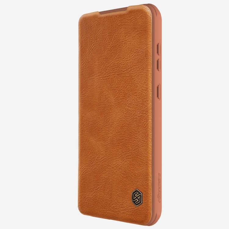 For Samsung Galaxy A55 NILLKIN QIN Series Pro Sliding Camera Cover Design Leather Phone Case(Brown) - Galaxy Phone Cases by NILLKIN | Online Shopping South Africa | PMC TechLife | Buy Now Pay Later Mobicred