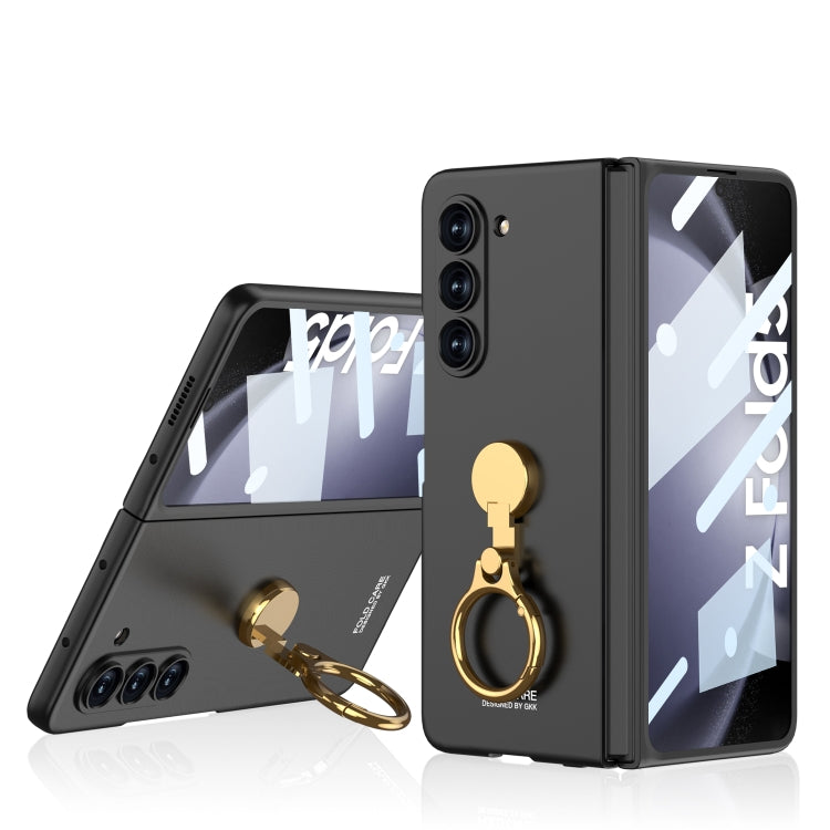 For Samsung Galaxy Z Fold5 GKK Ultra-thin Triaxial Ring Holder PC Phone Case(Black) - Galaxy Z Fold5 Cases by GKK | Online Shopping South Africa | PMC TechLife | Buy Now Pay Later Mobicred