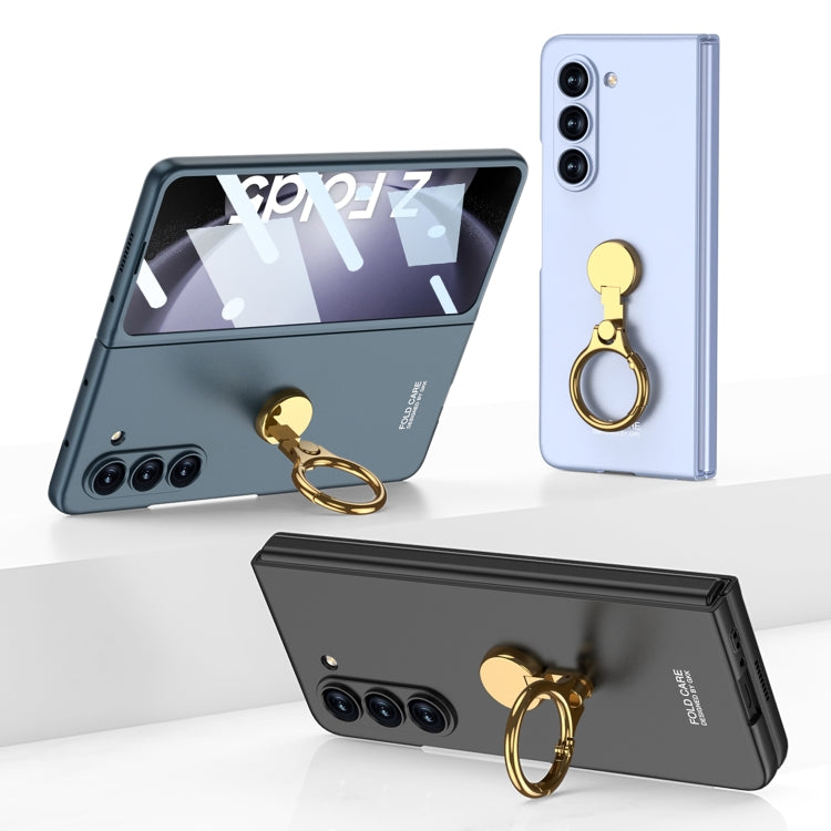 For Samsung Galaxy Z Fold5 GKK Ultra-thin Triaxial Ring Holder PC Phone Case(Black) - Galaxy Z Fold5 Cases by GKK | Online Shopping South Africa | PMC TechLife | Buy Now Pay Later Mobicred