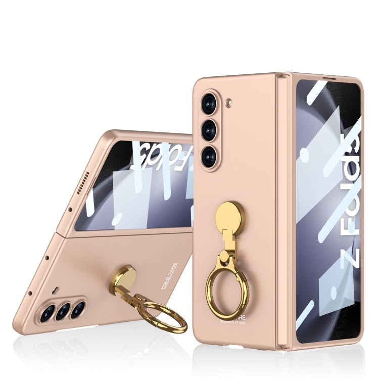 For Samsung Galaxy Z Fold5 GKK Ultra-thin Triaxial Ring Holder PC Phone Case(Misty Gold) - Galaxy Z Fold5 Cases by GKK | Online Shopping South Africa | PMC TechLife | Buy Now Pay Later Mobicred