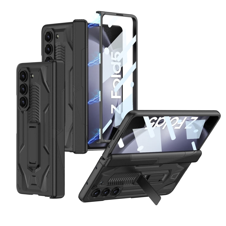 For Samsung Galaxy Z Fold5 GKK Integrated Magnetic Armor Flip Phone Case with Holder(Black) - Galaxy Z Fold5 Cases by GKK | Online Shopping South Africa | PMC TechLife