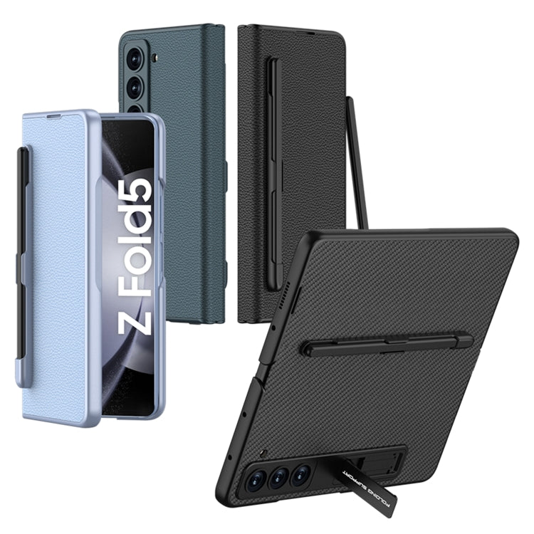 For Samsung Galaxy Z Fold5 GKK Flip Leather All-Inclusive Phone Case with Pen Holder(Carbon Fiber) - free shipping - PMC TechLife - Order now!