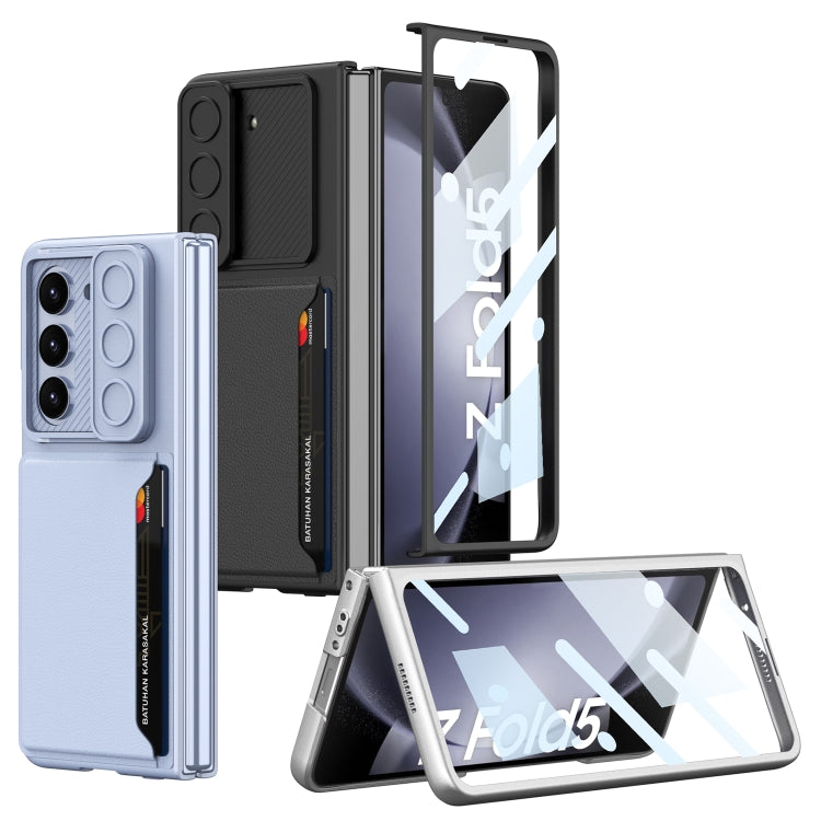 For Samsung Galaxy Z Fold5 GKK Integrated Ultra-thin Sliding Window Folding Phone Case with Card Holder(Misty Gold) - free shipping - PMC TechLife - Order now!