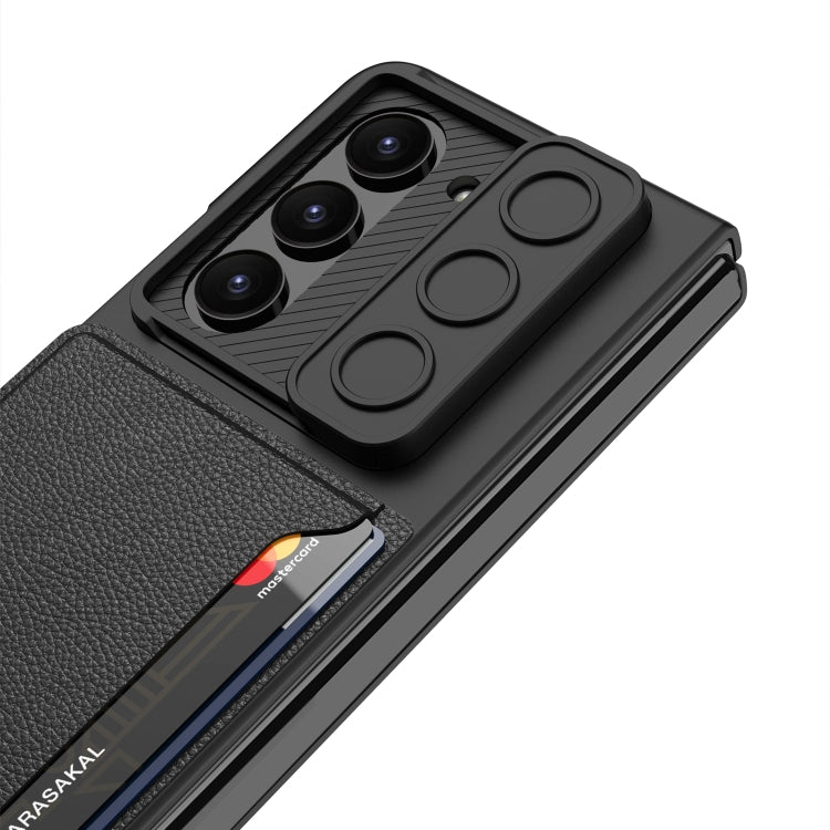 For Samsung Galaxy Z Fold5 GKK Integrated Ultra-thin Sliding Window Folding Phone Case with Card Holder(Carbon Fiber) - free shipping - PMC TechLife - Order now!