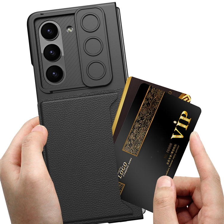 For Samsung Galaxy Z Fold5 GKK Integrated Ultra-thin Sliding Window Folding Phone Case with Card Holder(Carbon Fiber) - free shipping - PMC TechLife - Order now!