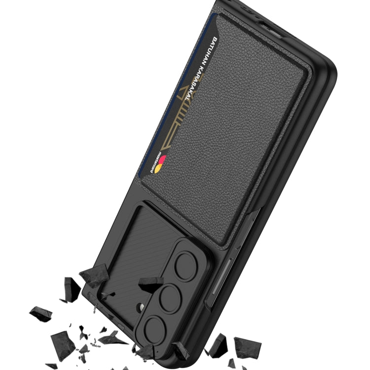 For Samsung Galaxy Z Fold5 GKK Integrated Ultra-thin Sliding Window Folding Phone Case with Card Holder(Carbon Fiber) - free shipping - PMC TechLife - Order now!