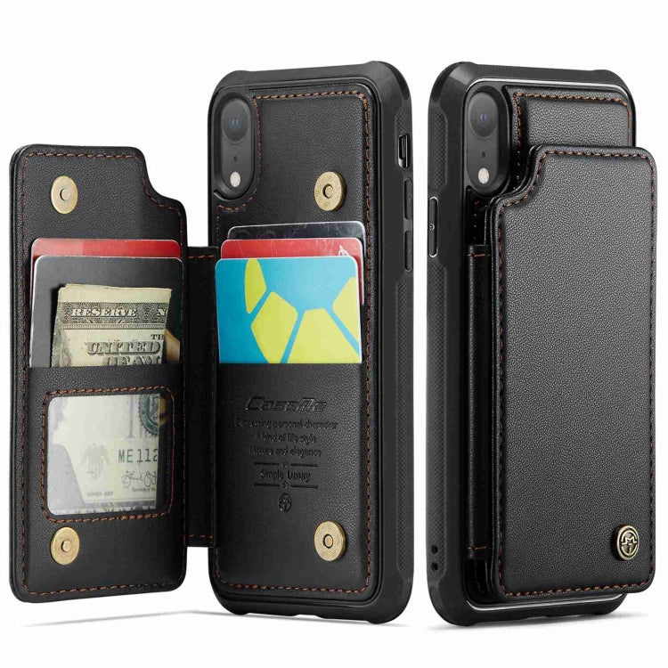 For iPhone XR CaseMe C22 Card Slots Holder RFID Anti-theft Phone Case(Black) - free shipping - PMC TechLife - Order now!