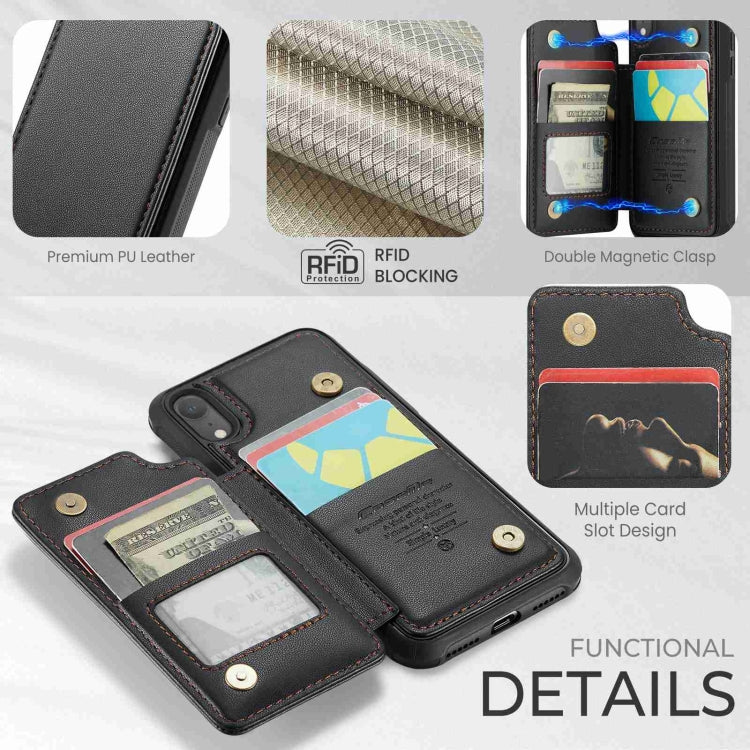 For iPhone XR CaseMe C22 Card Slots Holder RFID Anti-theft Phone Case(Black) - free shipping - PMC TechLife - Order now!