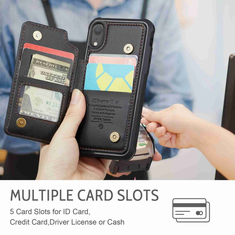 For iPhone XR CaseMe C22 Card Slots Holder RFID Anti-theft Phone Case(Black) - free shipping - PMC TechLife - Order now!
