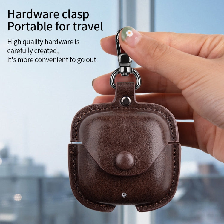 For Huawei FreeBuds SE 2 / SE 3 Leather TWS Earphone Protective Case with Hook(Green) - Huawei Earphone Case by PMC TechLife | Online Shopping South Africa | PMC TechLife | Buy Now Pay Later Mobicred