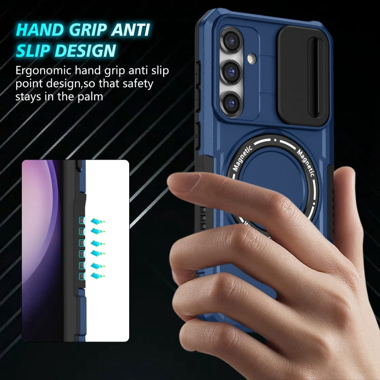 For Samsung Galaxy S23 FE 5G Sliding Camshield Magsafe Holder TPU Hybrid PC Phone Case(Royal Blue) - Galaxy S23 FE 5G Cases by PMC TechLife | Online Shopping South Africa | PMC TechLife