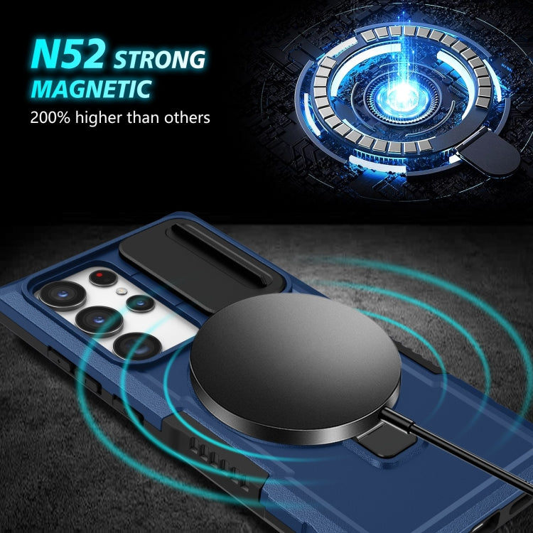 For Samsung Galaxy S23 Ultra 5G Sliding Camshield Magsafe Holder TPU Hybrid PC Phone Case(Royal Blue) - free shipping - PMC TechLife - Order now!