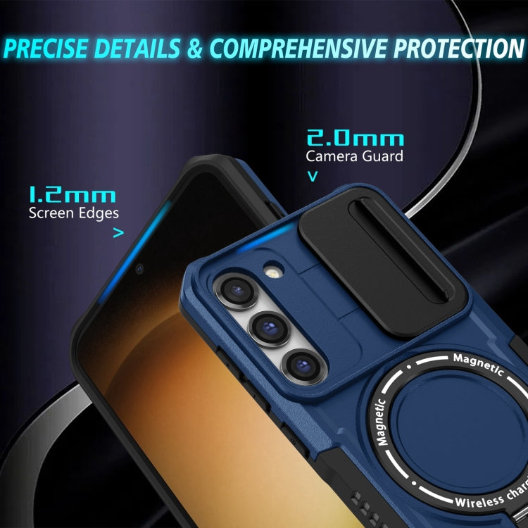 For Samsung Galaxy S23+ 5G Sliding Camshield Magsafe Holder TPU Hybrid PC Phone Case(Royal Blue) - Galaxy S23+ 5G Cases by PMC TechLife | Online Shopping South Africa | PMC TechLife
