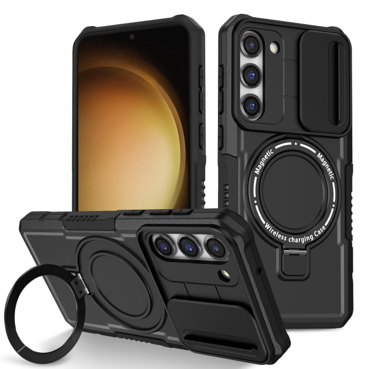 For Samsung Galaxy S23+ 5G Sliding Camshield Magsafe Holder TPU Hybrid PC Phone Case(Black) - Galaxy S23+ 5G Cases by PMC TechLife | Online Shopping South Africa | PMC TechLife | Buy Now Pay Later Mobicred