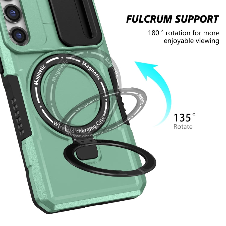 For Samsung Galaxy S23+ 5G Sliding Camshield Magsafe Holder TPU Hybrid PC Phone Case(Light Blue) - Galaxy S23+ 5G Cases by PMC TechLife | Online Shopping South Africa | PMC TechLife