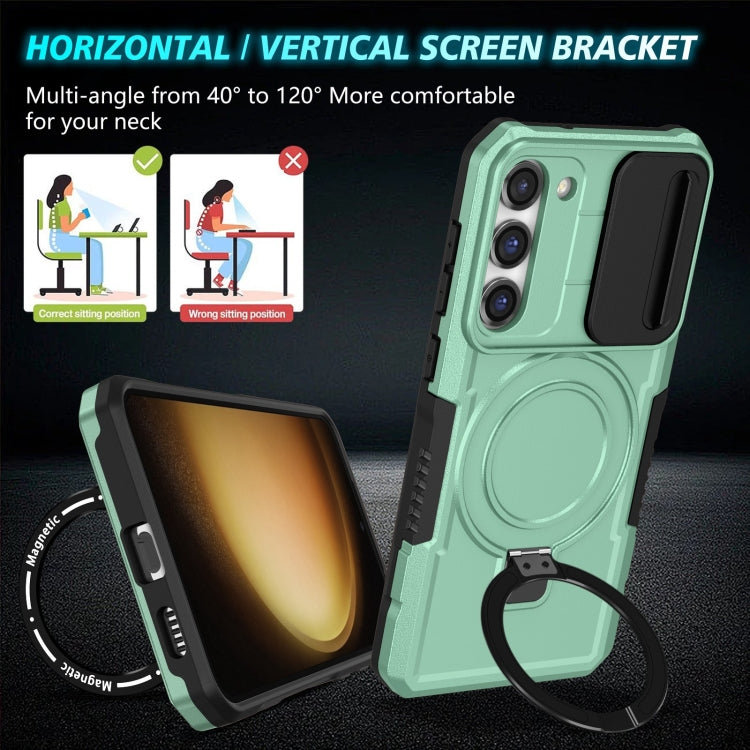 For Samsung Galaxy S23+ 5G Sliding Camshield Magsafe Holder TPU Hybrid PC Phone Case(Light Blue) - Galaxy S23+ 5G Cases by PMC TechLife | Online Shopping South Africa | PMC TechLife