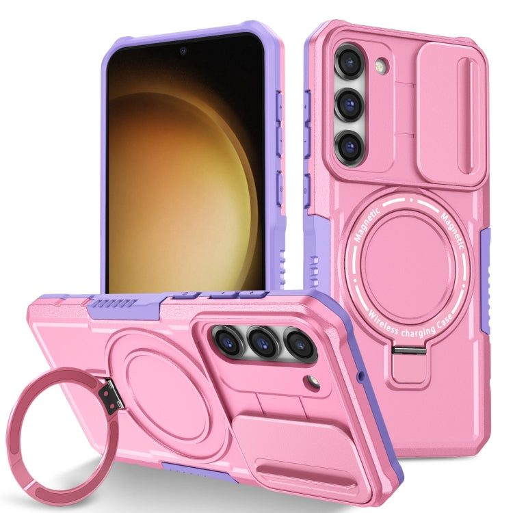 For Samsung Galaxy S23+ 5G Sliding Camshield Magsafe Holder TPU Hybrid PC Phone Case(Purple Pink) - Galaxy S23+ 5G Cases by PMC TechLife | Online Shopping South Africa | PMC TechLife