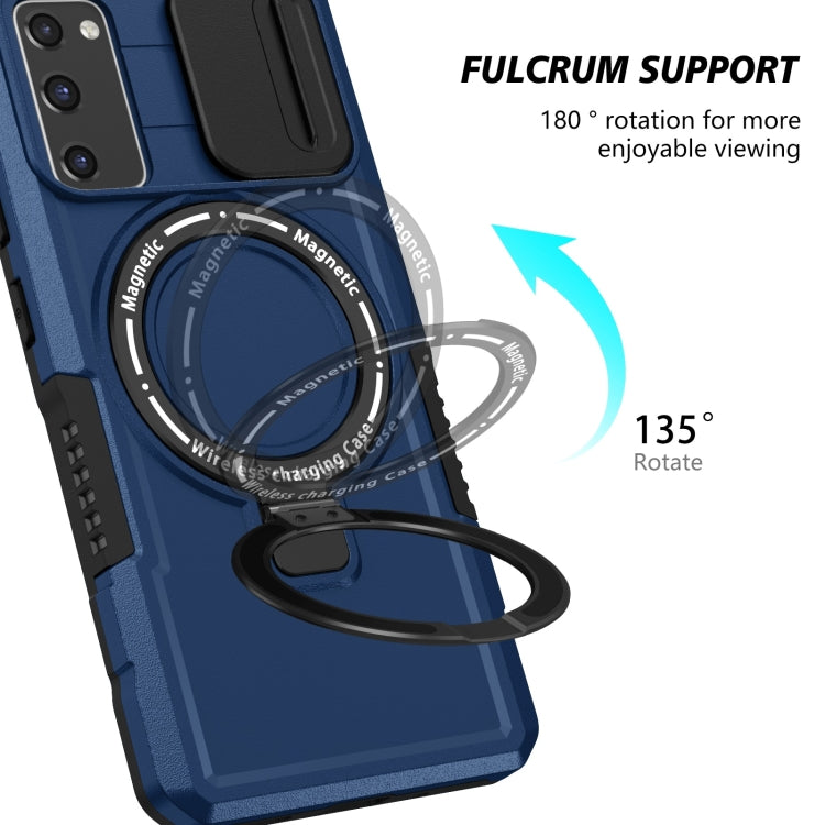 For Samsung Galaxy S20 FE Sliding Camshield Magsafe Holder TPU Hybrid PC Phone Case(Royal Blue) - Galaxy Phone Cases by PMC TechLife | Online Shopping South Africa | PMC TechLife