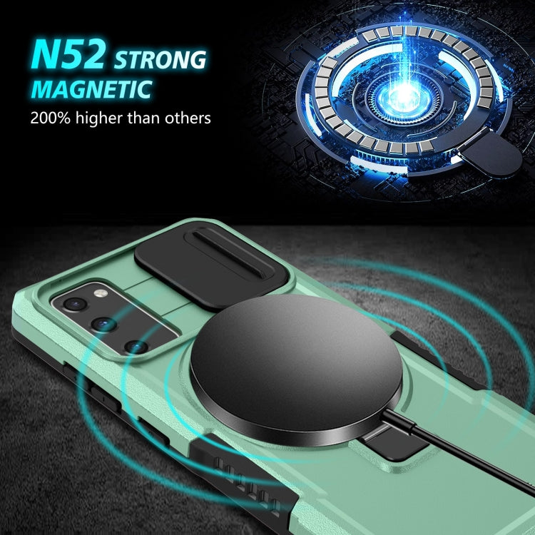 For Samsung Galaxy S20 FE Sliding Camshield Magsafe Holder TPU Hybrid PC Phone Case(Light Blue) - Galaxy Phone Cases by PMC TechLife | Online Shopping South Africa | PMC TechLife