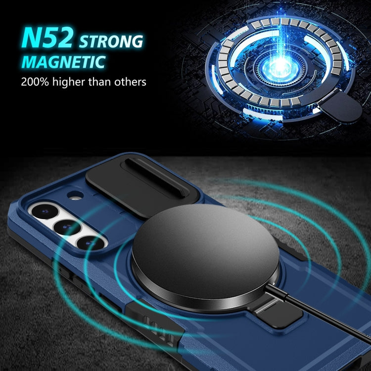 For Samsung Galaxy S22 5G Sliding Camshield Magsafe Holder TPU Hybrid PC Phone Case(Royal Blue) - Galaxy Phone Cases by PMC TechLife | Online Shopping South Africa | PMC TechLife
