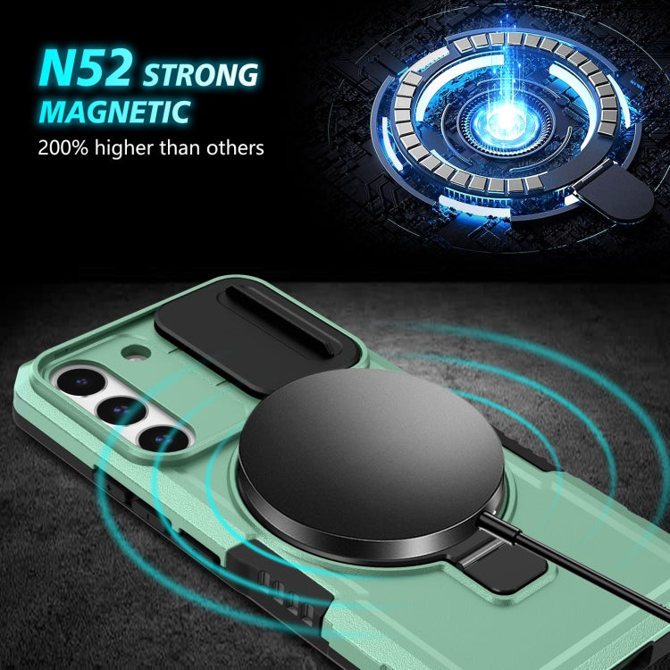For Samsung Galaxy S22 5G Sliding Camshield Magsafe Holder TPU Hybrid PC Phone Case(Light Blue) - Galaxy Phone Cases by PMC TechLife | Online Shopping South Africa | PMC TechLife