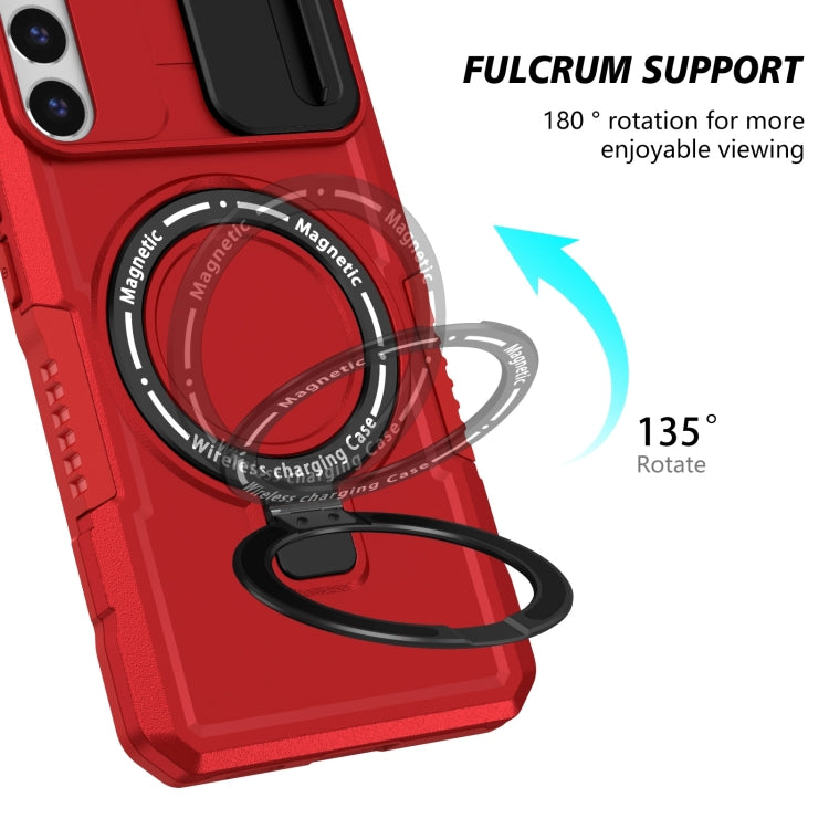 For Samsung Galaxy S22+ 5G Sliding Camshield Magsafe Holder TPU Hybrid PC Phone Case(Red) - Galaxy S22+ 5G Cases by PMC TechLife | Online Shopping South Africa | PMC TechLife | Buy Now Pay Later Mobicred