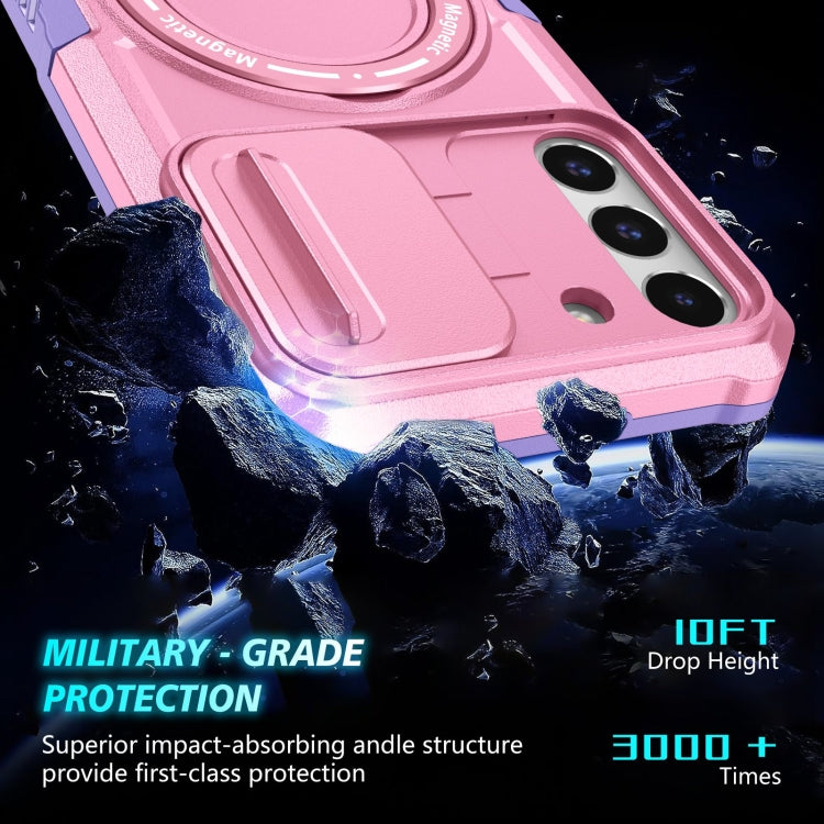 For Samsung Galaxy S22+ 5G Sliding Camshield Magsafe Holder TPU Hybrid PC Phone Case(Purple Pink) - free shipping - PMC TechLife - Order now!
