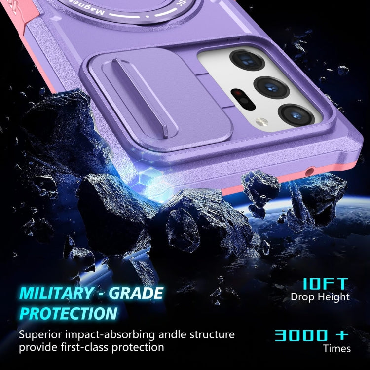 For Samsung Galaxy Note20 Ultra Sliding Camshield Magsafe Holder TPU Hybrid PC Phone Case(Pink Purple) - Galaxy Note20 Ultra Cases by PMC TechLife | Online Shopping South Africa | PMC TechLife