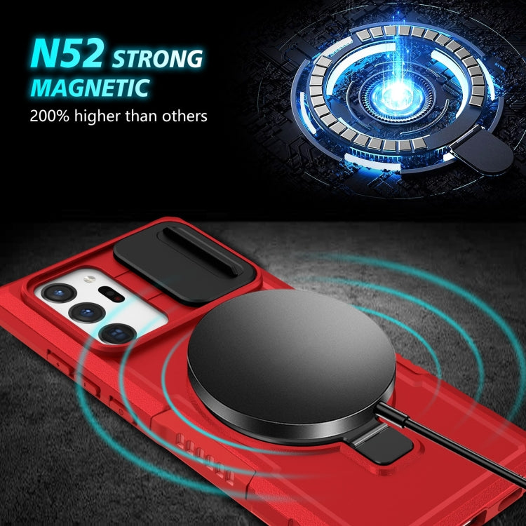 For Samsung Galaxy Note20 Ultra Sliding Camshield Magsafe Holder TPU Hybrid PC Phone Case(Red) - Galaxy Note20 Ultra Cases by PMC TechLife | Online Shopping South Africa | PMC TechLife