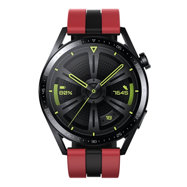 For Huawei Watch GT 3 / GT 3 Pro Vertical Two Color Silicone Watch Band(Dark Red+Black) - Watch Bands by PMC TechLife | Online Shopping South Africa | PMC TechLife