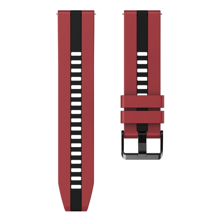 For Huawei Watch GT 3 / GT 3 Pro Vertical Two Color Silicone Watch Band(Dark Red+Black) - Watch Bands by PMC TechLife | Online Shopping South Africa | PMC TechLife