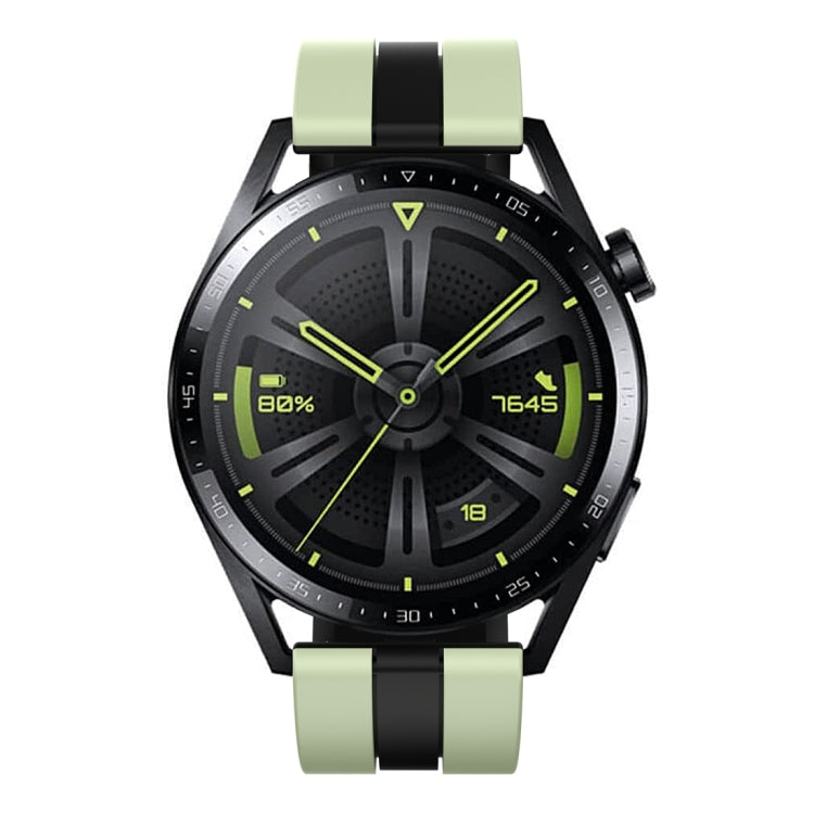 For Huawei Watch GT 3 / GT 3 Pro Vertical Two Color Silicone Watch Band(Mint Green+Black) - Watch Bands by PMC TechLife | Online Shopping South Africa | PMC TechLife