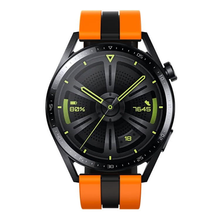 For Huawei Watch GT 3 / GT 3 Pro Vertical Two Color Silicone Watch Band(Orange+Black) - Watch Bands by PMC TechLife | Online Shopping South Africa | PMC TechLife