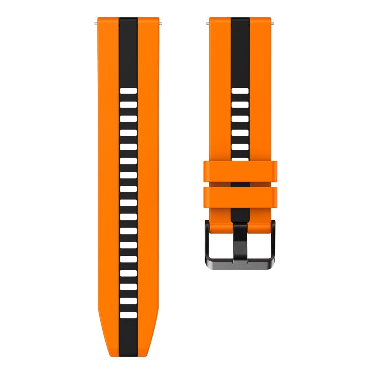 For Huawei Watch GT 3 / GT 3 Pro Vertical Two Color Silicone Watch Band(Orange+Black) - Watch Bands by PMC TechLife | Online Shopping South Africa | PMC TechLife