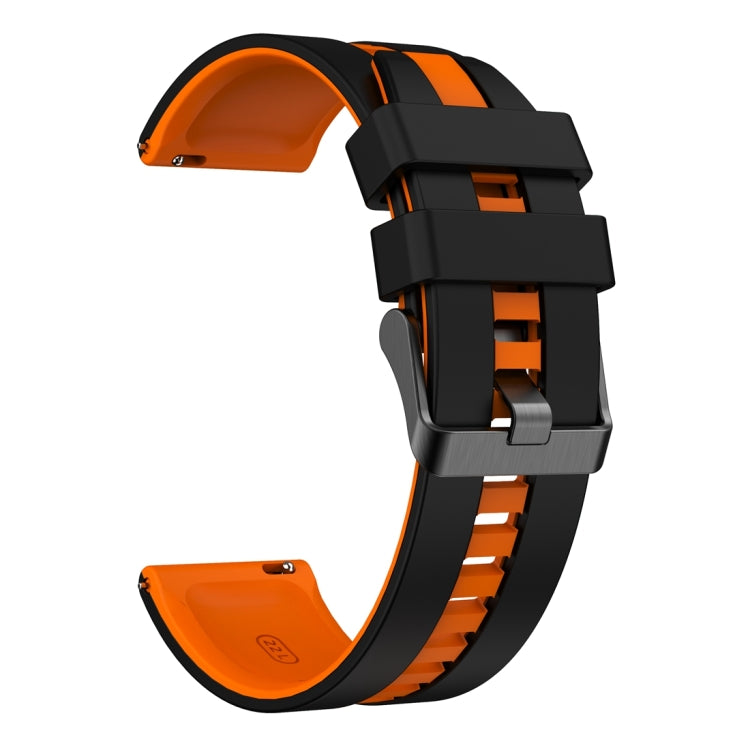 For Huawei Watch GT 3 / GT 3 Pro Vertical Two Color Silicone Watch Band(Black+Orange) - Watch Bands by PMC TechLife | Online Shopping South Africa | PMC TechLife