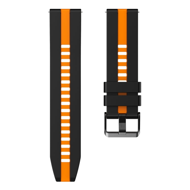 For Huawei Watch GT 3 / GT 3 Pro Vertical Two Color Silicone Watch Band(Black+Orange) - Watch Bands by PMC TechLife | Online Shopping South Africa | PMC TechLife