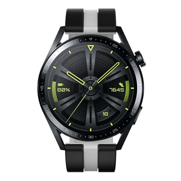 For Huawei Watch GT 3 / GT 3 Pro Vertical Two Color Silicone Watch Band(Black+Grey) - Watch Bands by PMC TechLife | Online Shopping South Africa | PMC TechLife