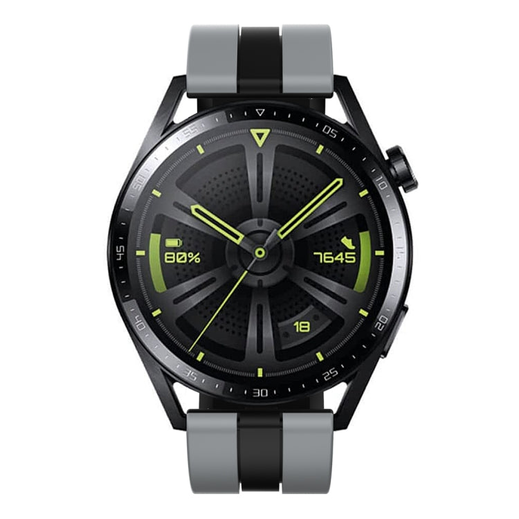 For Huawei Watch GT 3 / GT 3 Pro Vertical Two Color Silicone Watch Band(Dark Grey+Black) - Watch Bands by PMC TechLife | Online Shopping South Africa | PMC TechLife