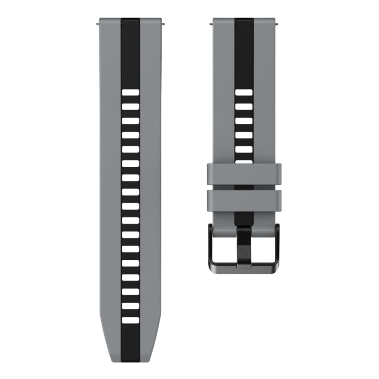 For Huawei Watch GT 3 / GT 3 Pro Vertical Two Color Silicone Watch Band(Dark Grey+Black) - Watch Bands by PMC TechLife | Online Shopping South Africa | PMC TechLife