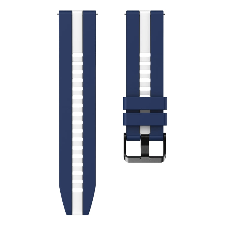 For Huawei Watch GT 3 / GT 3 Pro Vertical Two Color Silicone Watch Band(Dark Blue+White) - Watch Bands by PMC TechLife | Online Shopping South Africa | PMC TechLife