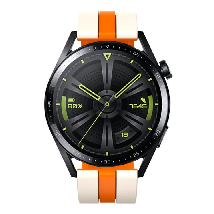 For Huawei Watch GT 3 / GT 3 Pro Vertical Two Color Silicone Watch Band(Starlight+Orange) - Watch Bands by PMC TechLife | Online Shopping South Africa | PMC TechLife