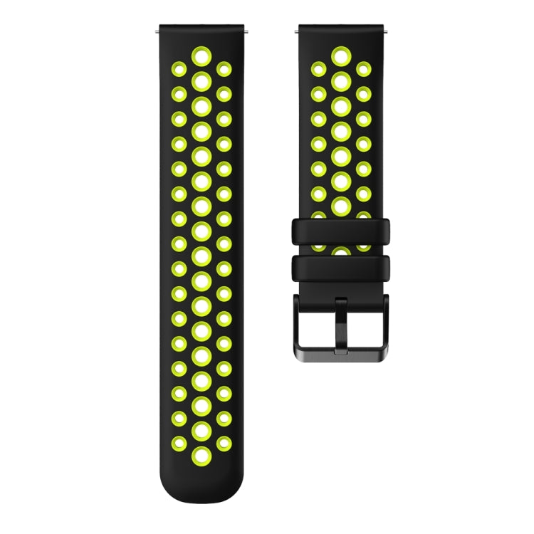 For Huawei Watch 4 Two Color Round Hole Silicone Watch Band(Black Green) - Watch Bands by PMC TechLife | Online Shopping South Africa | PMC TechLife