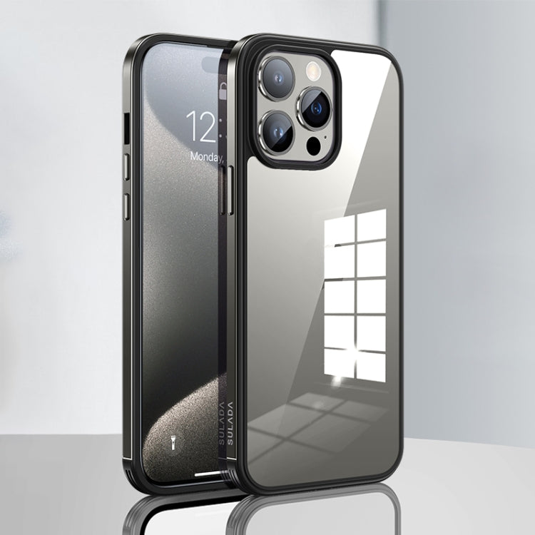 For iPhone 15 Pro SULADA Metal Frame + Nano Glass + TPU Phone Case(Grey) - iPhone 15 Pro Cases by SULADA | Online Shopping South Africa | PMC TechLife | Buy Now Pay Later Mobicred