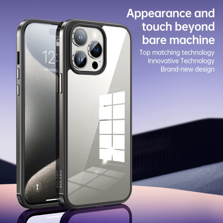 For iPhone 15 Pro SULADA Metal Frame + Nano Glass + TPU Phone Case(Grey) - iPhone 15 Pro Cases by SULADA | Online Shopping South Africa | PMC TechLife | Buy Now Pay Later Mobicred