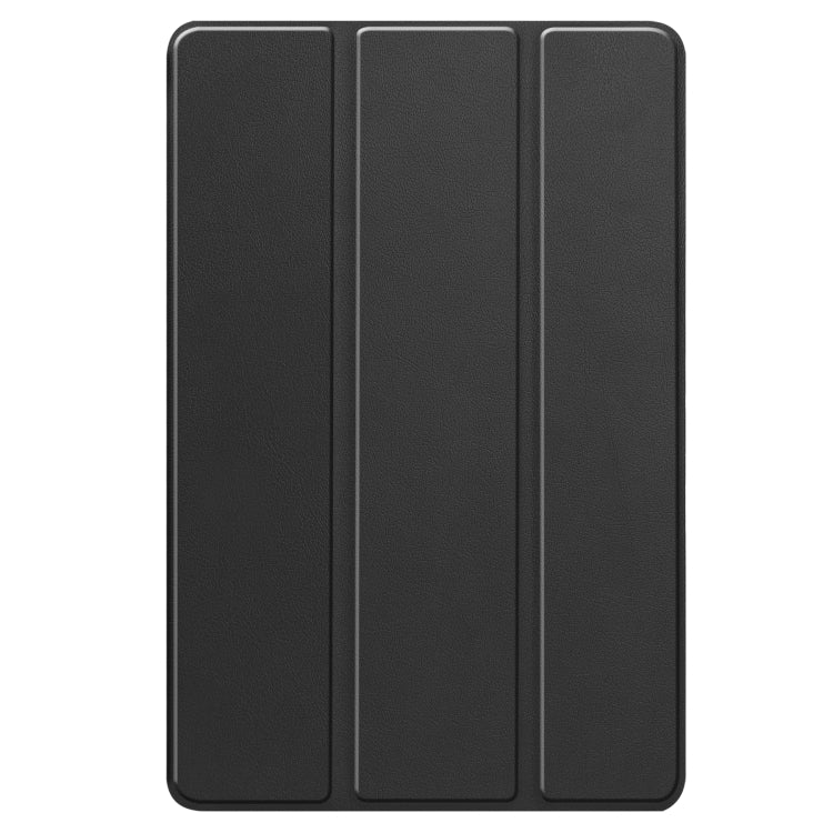 For Lenovo Tab P12/Xiaoxin Pad Pro 12.7 inch Custer Solid Color 3-Fold Stand Leather Tablet Case(Black) - Lenovo by PMC TechLife | Online Shopping South Africa | PMC TechLife | Buy Now Pay Later Mobicred