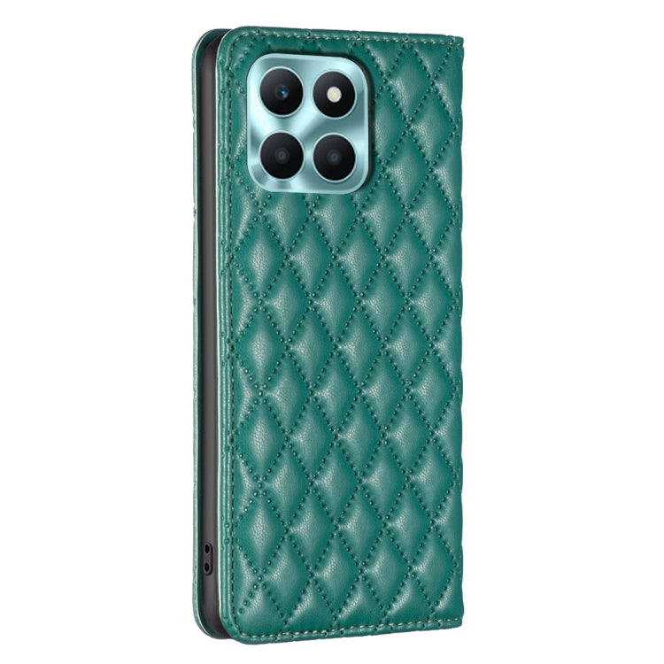 For Honor X6a Diamond Lattice Magnetic Leather Flip Phone Case(Green) - Honor Cases by PMC TechLife | Online Shopping South Africa | PMC TechLife | Buy Now Pay Later Mobicred