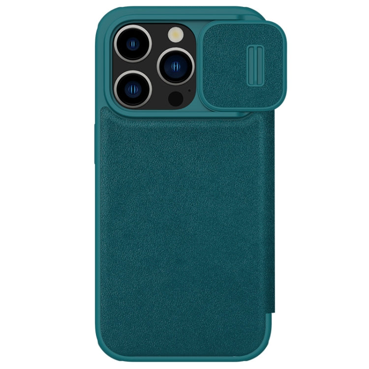 For iPhone 15 Pro NILLKIN QIN Series Pro Plain Leather Phone Case(Green) - iPhone 15 Pro Cases by NILLKIN | Online Shopping South Africa | PMC TechLife | Buy Now Pay Later Mobicred