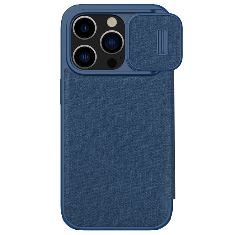 For iPhone 15 Pro NILLKIN QIN Series Pro Fabric Textured Leather Phone Case(Blue) - iPhone 15 Pro Max Cases by NILLKIN | Online Shopping South Africa | PMC TechLife | Buy Now Pay Later Mobicred