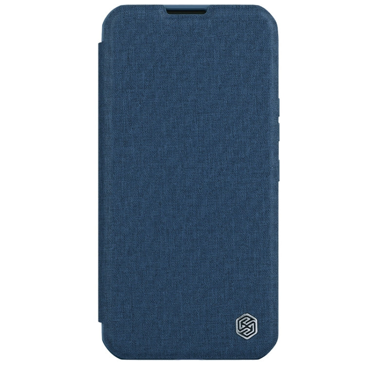 For iPhone 15 Pro NILLKIN QIN Series Pro Fabric Textured Leather Phone Case(Blue) - iPhone 15 Pro Max Cases by NILLKIN | Online Shopping South Africa | PMC TechLife | Buy Now Pay Later Mobicred
