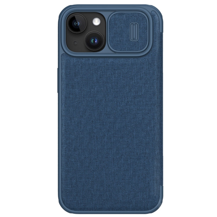 For iPhone 15 Plus NILLKIN QIN Series Pro Fabric Textured Leather Phone Case(Blue) - iPhone 15 Pro Max Cases by NILLKIN | Online Shopping South Africa | PMC TechLife | Buy Now Pay Later Mobicred